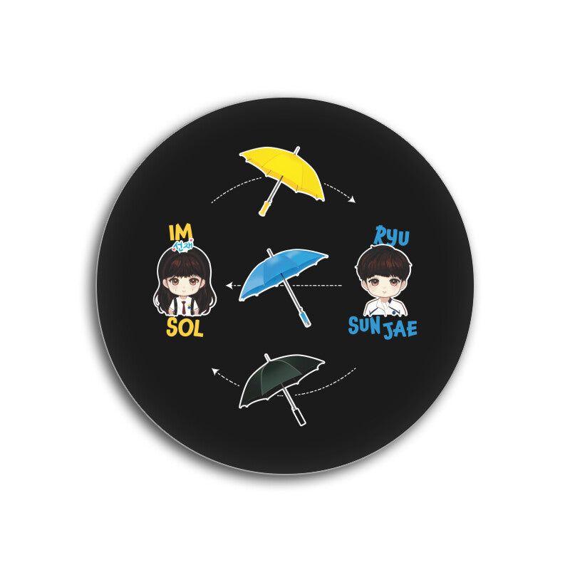 Lovely Runner Umbrellas Exchange - Black Acrylic Coaster