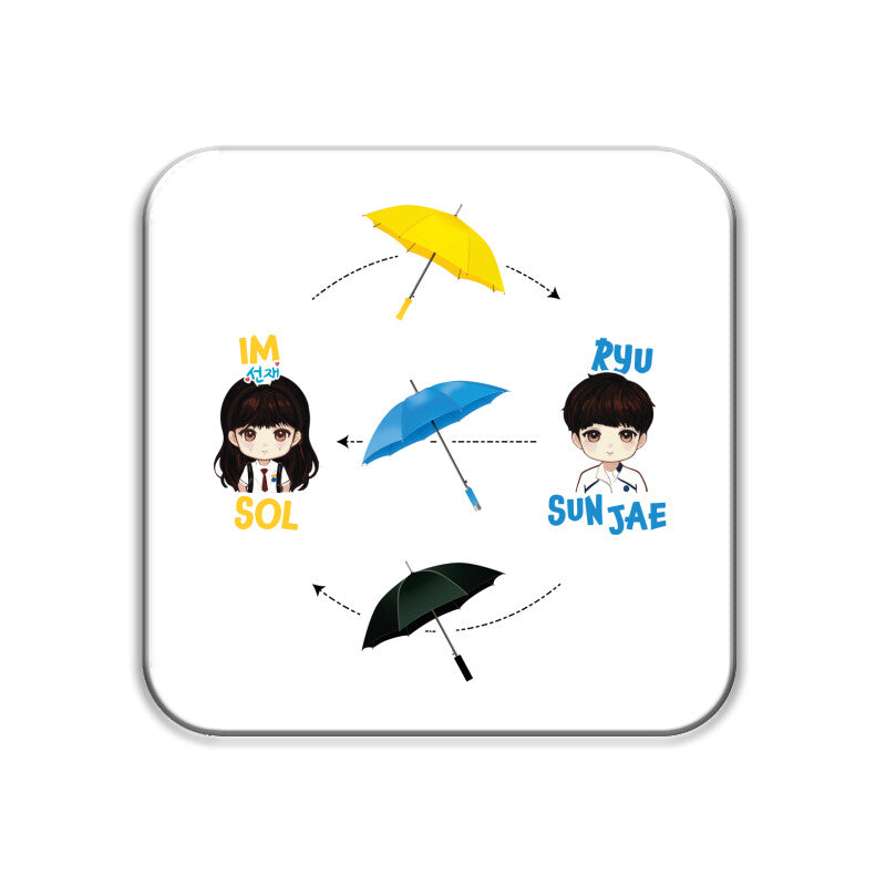 Lovely Runner Umbrellas Exchange - White Acrylic Coaster