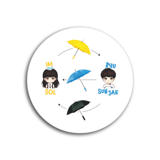 Lovely Runner Umbrellas Exchange - White Acrylic Coaster
