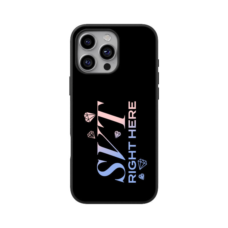 Seventeen Right Here - Black Glass iPhone Case