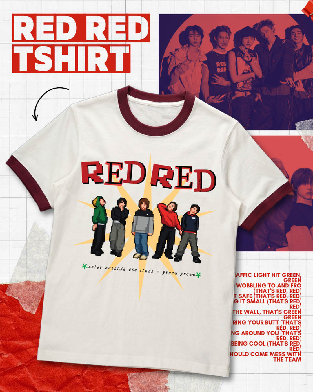 CORTIS ツアー PYPD 仁川 Tシャツ REDRED ver. Lサイズ Cortis Red Red T-Shirt – Hangookd