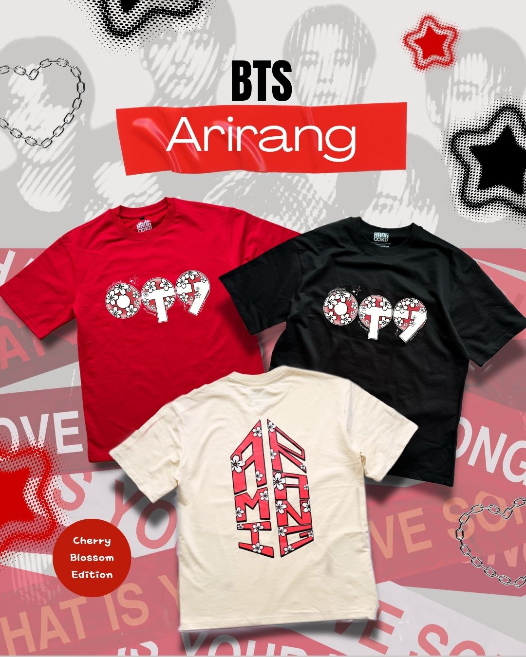 OT7 BTS Arirang Cherry Blossom Oversized T-shirt