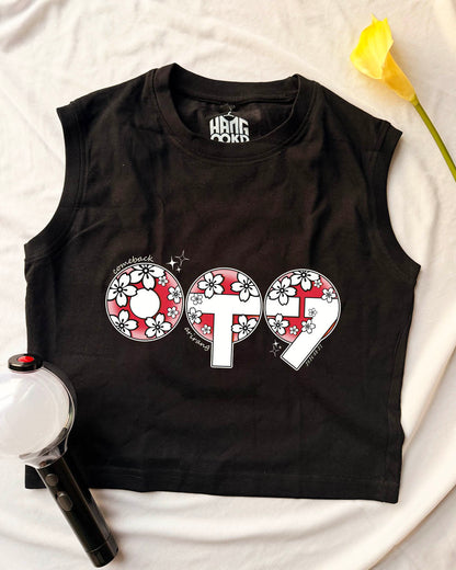 OT7 BTS Arirang Cherry Blossom Crop Tank Tee