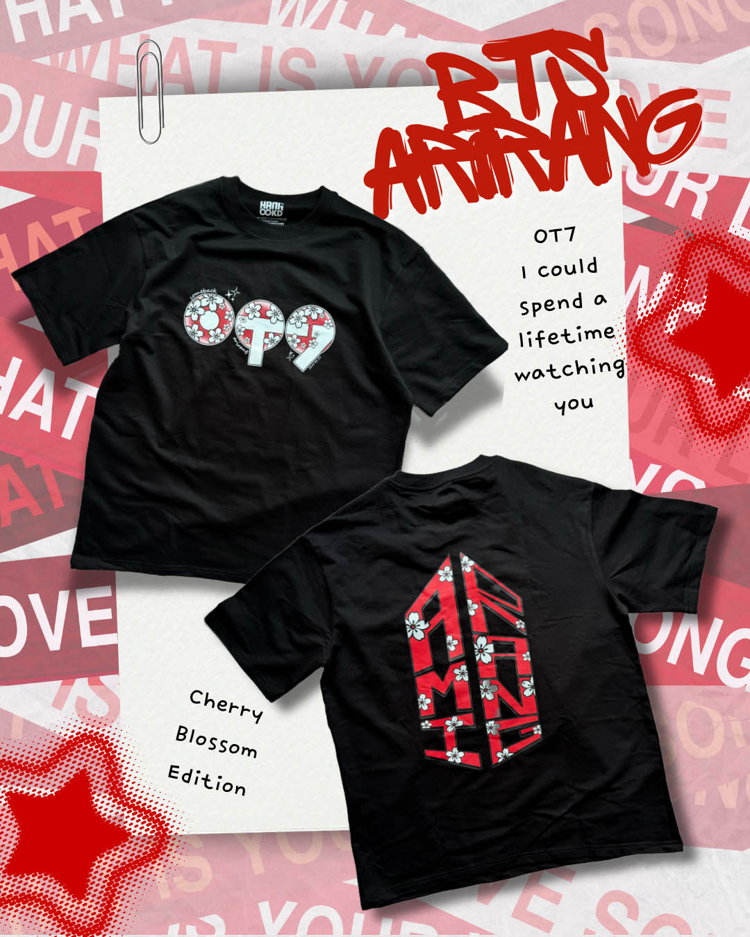 OT7 BTS Arirang Cherry Blossom Oversized T-shirt