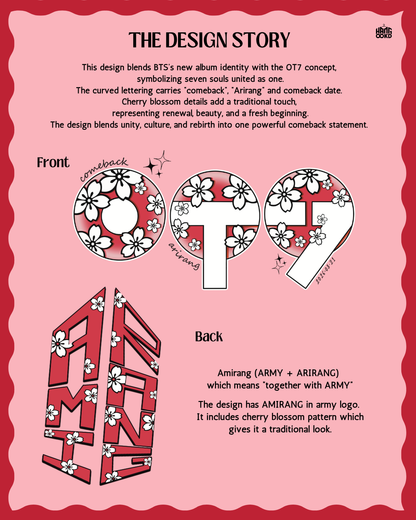 OT7 BTS Arirang Cherry Blossom Oversized T-shirt