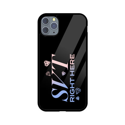 Seventeen Right Here - Black Glass iPhone Case