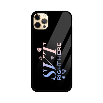 Seventeen Right Here - Black Glass iPhone Case
