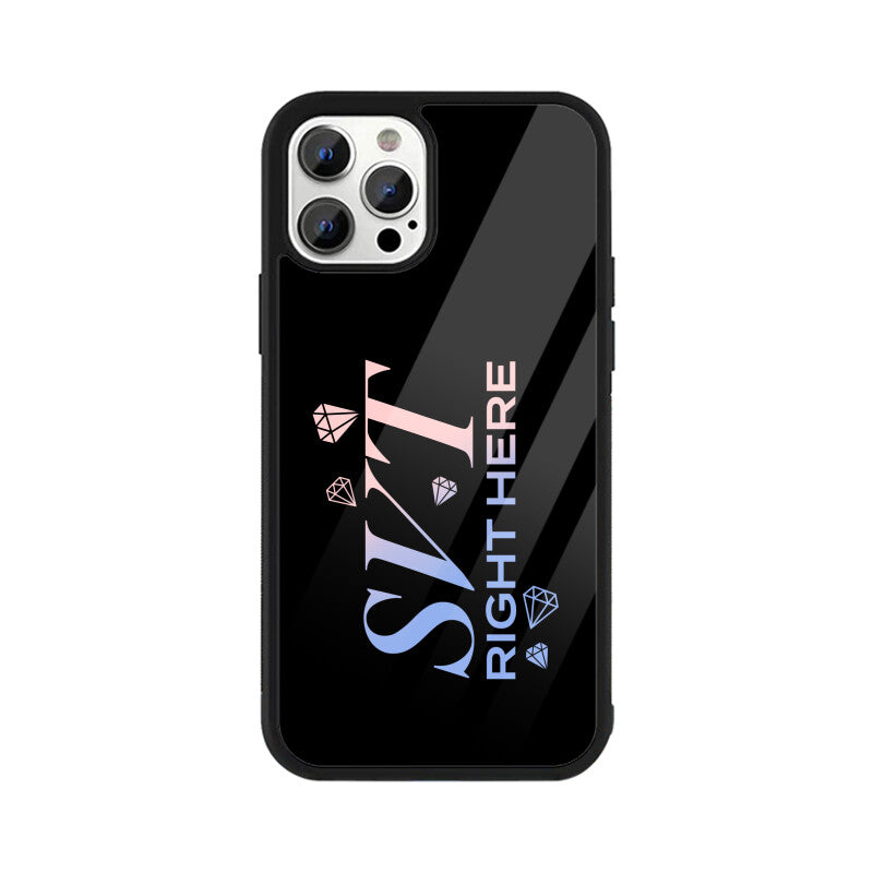Seventeen Right Here - Black Glass iPhone Case