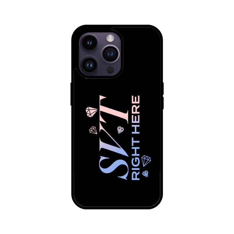 Seventeen Right Here - Black Glass iPhone Case