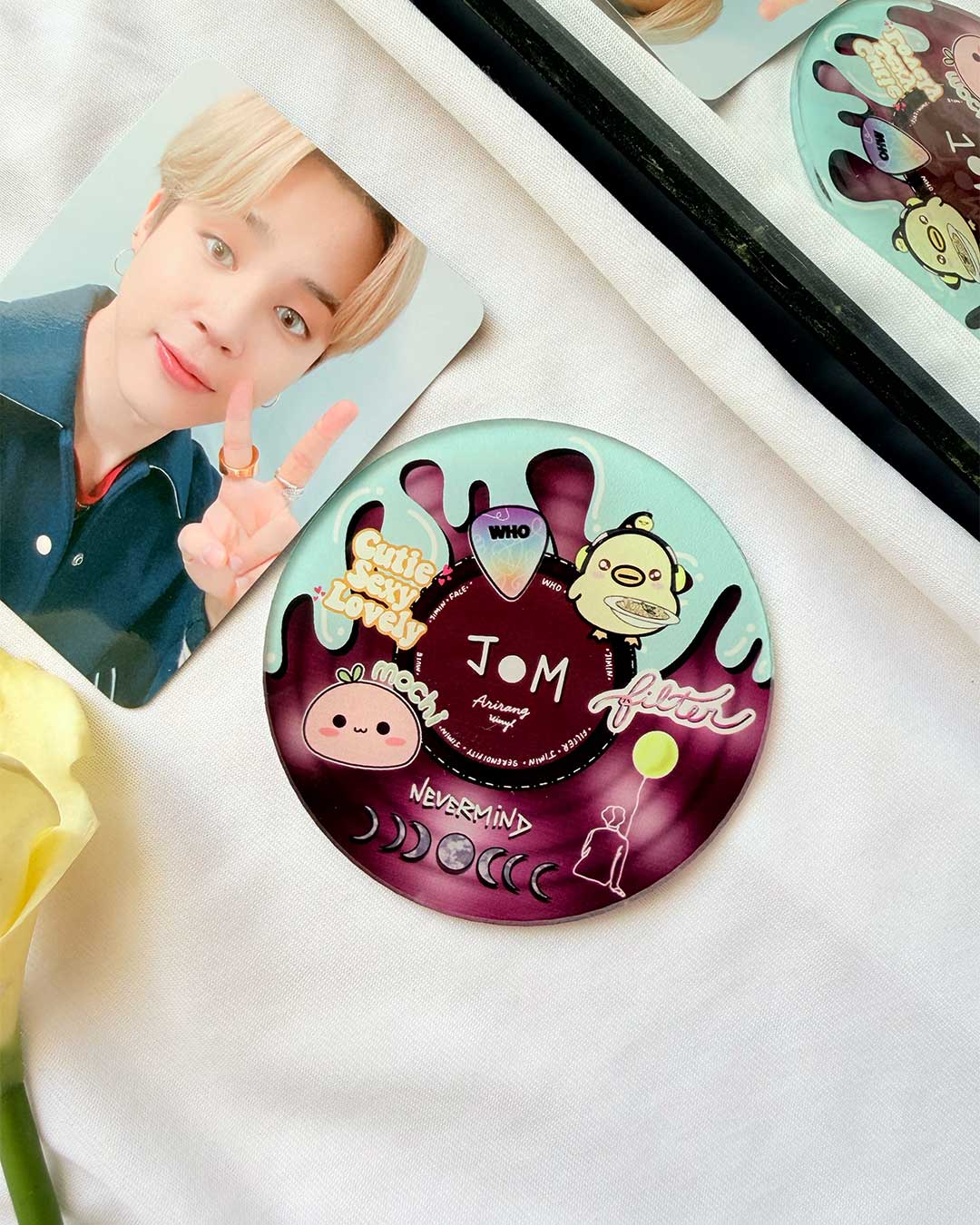 Arirang Vinyl themed Acrylic Coasters - Set of 7 BTS Members