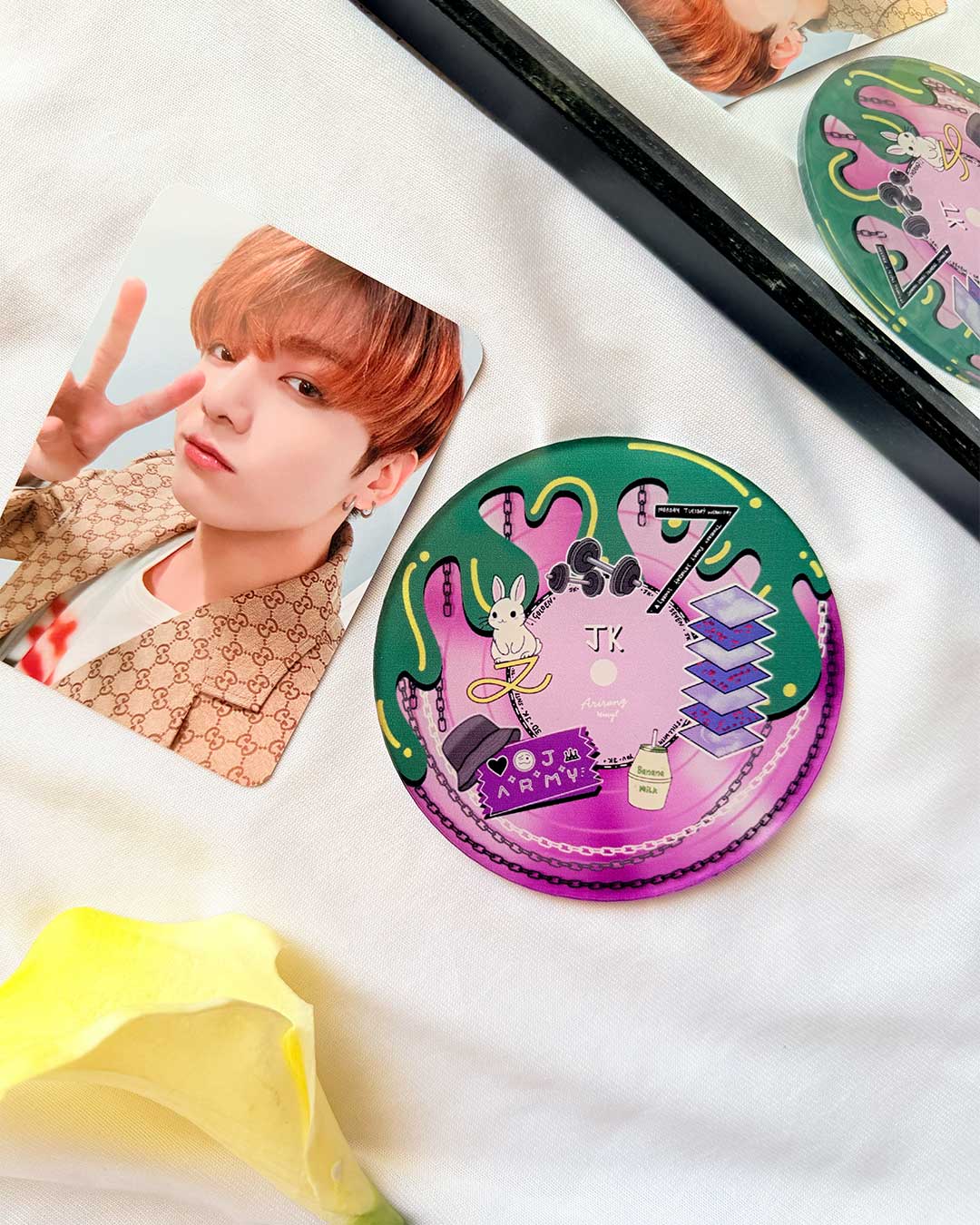 Arirang Vinyl themed Acrylic Coasters - Set of 7 BTS Members