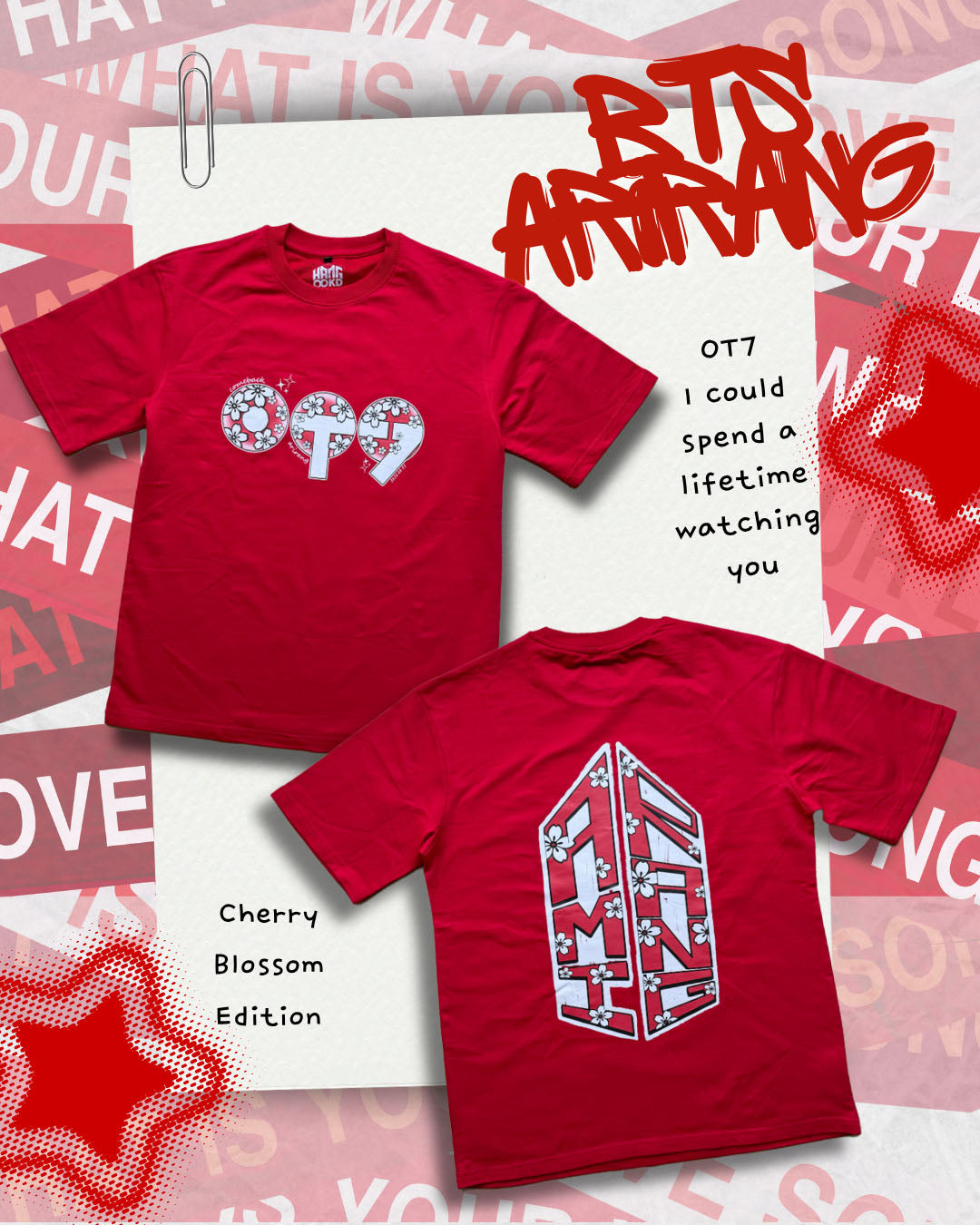 OT7 BTS Arirang Cherry Blossom Oversized T-shirt