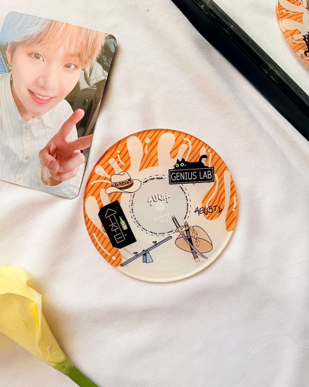 Arirang Vinyl themed Acrylic Coasters - Set of 7 BTS Members