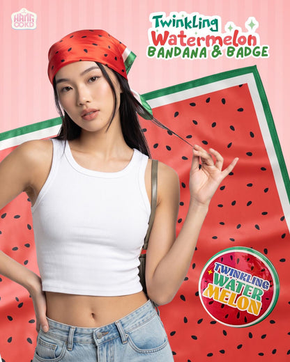 Twinkling Watermelon Bandana with Badge Combo
