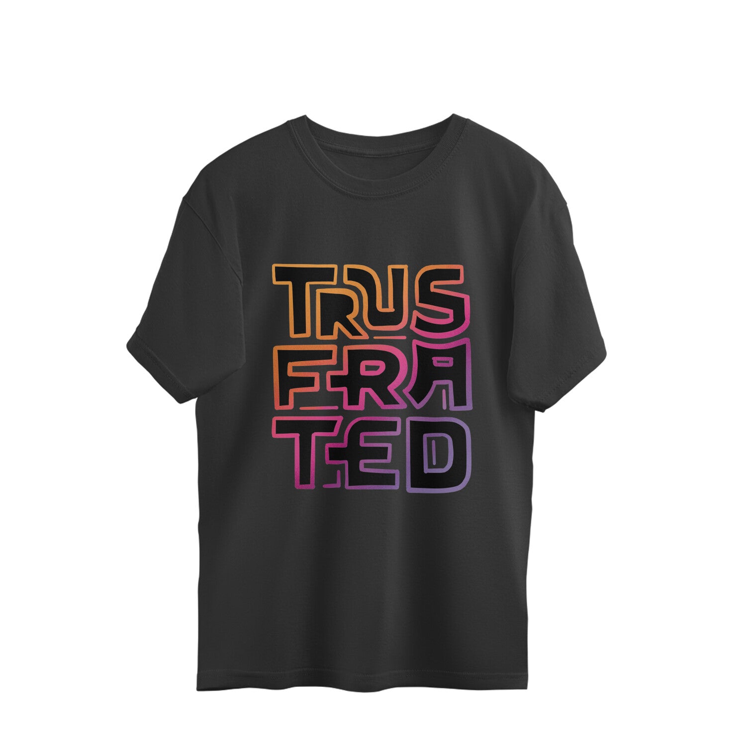 Jungkook's trusfrated oversized black graphic tee
